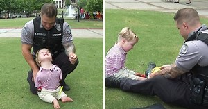Policeman Coaches Fearless 6-Year-Old Without Arms Who Wants To Become A Detective