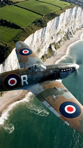 Spitfire Over The White Cliffs of Dover! 🇬🇧✈️ #shorts #spitfire #ww2| Plane World