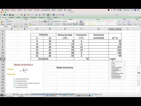 Como calcular Medidas de tendencia Central (Media Aritmética, Mediana y Moda) en Excel
