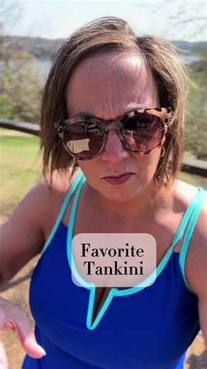 This tankini is so flattering! Supportive top and good tummy control! 7 colors, runs true to size with free shipping! #tankini #swimsuit #swimwear @temptmesuit