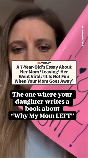 When Stephanie and Nick McArthur sat down at their daughter's second grade parent/teacher conference, they were thrilled to see the semester's big project: a 15-page collated story. And then they read it. "Has your mom ever left?" 7-year-old Gwen had written. "Well, mine has. Let me tell you a little about that." Initially surprised and confused, the parents read through the rest of the story about Stephanie "leaving" her family for what seemed like quite a long time. "It is not fun when your mo