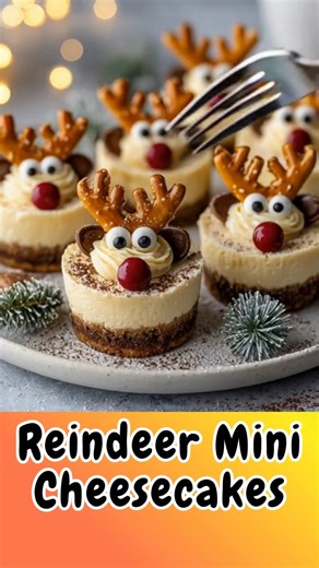 Reindeer Mini Cheesecakes: Adorably Creamy, Chocolatey, and Festive Holiday Bites! | Tasty Gastronomic