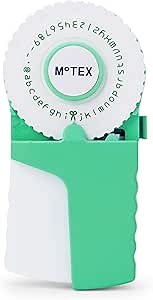Motex Embossing Label Maker, Labeling Tool, Old School Label Maker, for Manual Label Embossing- E-303, (2 Wheels &1 Refill Tape Included, Ready to use) (Salt Mint)