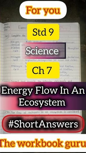 Std 9 Science/ Ch 7 Energy Flow in an Ecosystem/ Short Answers