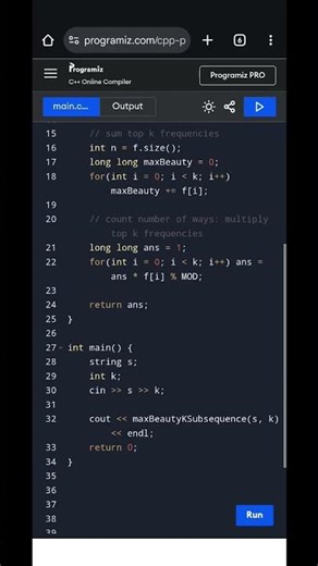 C++ Maximum Beauty K-Subsequences | Count Subsequence with Highest Beauty