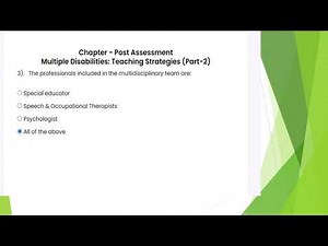 PROJECT INCLUSION MODULE 14 MULTIPLE DISABILITY ANSWER KEY