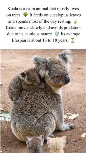 Amazing Koala Facts: Slow, Peaceful, and Tree-Loving Animal, Lives 13-18 Years 🌿✨ #trending