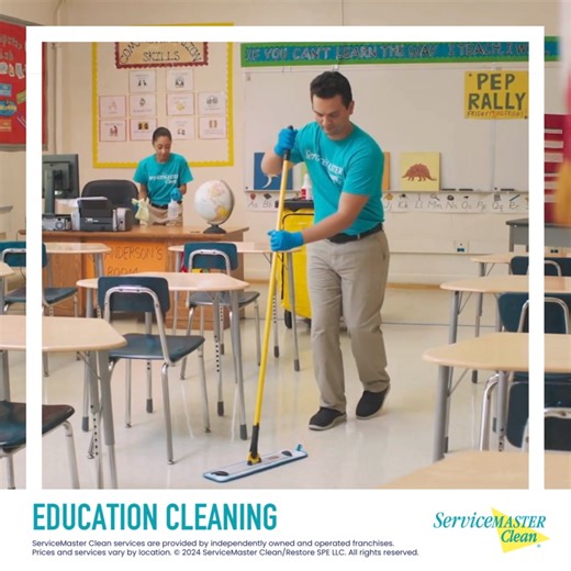 1.2K views · 12 reactions | ServiceMaster Clean is dedicated to maintaining health and hygiene standards for your school, which can reduce absentees of your students, faculty and staff.  Contact us to learn more. ☎️ https://tinyurl.com/4jb4anf4 #education #commercialcleaning #specialtycleaning #commercialcleaningservices #commercialcleaners #cleaningindustry | ServiceMaster Clean | Facebook
