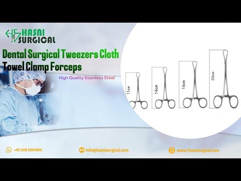Dental Surgical Tweezers Cloth Towel Clamp Forceps