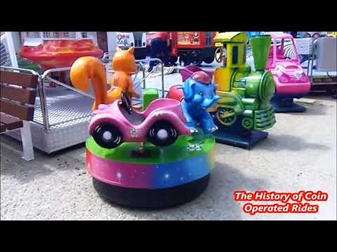 1970s RJ Newborough Coin Operated Carousel Kiddie Ride - 3 Toy Roundabout