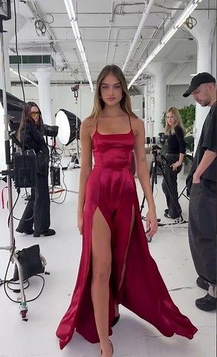 Double the Drama ❤️ Satin Double Slit Maxi Dress