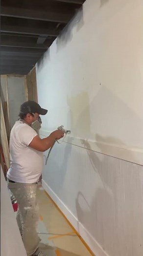 Spraying Sherwin Williams Pro Classic On This Freshly Installed Trim