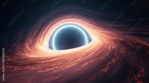 Explore the intriguing visuals of a CG black hole with vortex effect in the vastness of space