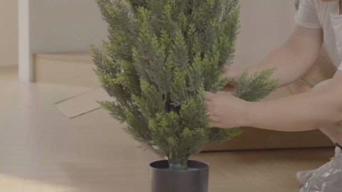 Artificial Topiary Cedar Trees 3FT Tall 2 Set, Outdoor Indoor Faux Pine Shrubs Plants, Realistic Fake Plants Front Porch Decor, Artificial Bushes Cypress for Home Front Door Offices