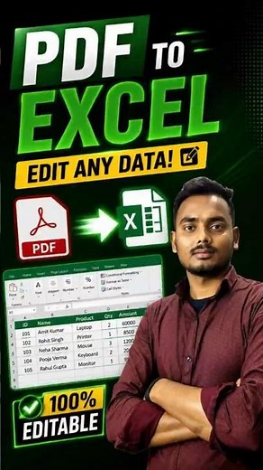 🚀 Convert Any PDF into Editable Excel! #shorts #excel #viral