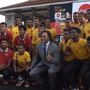 39K views · 231 reactions | What an incredible first week of the #TrophyTour! From our launch event with Andrea Pirlo and Sir Geoff Hurst, to our tour stops in Sri Lanka, the Maldives, Thailand and Laos with Christian Karembeu. We're definitely #ReadyFor more! | FIFA World Cup Trophy Tour by Coca-Cola | Facebook