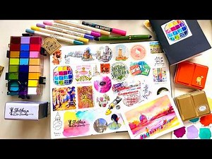 What art supplies I actually used - Urban Sketching Symposium Sketchbook Tour in Toulouse
