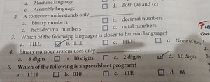 a. Machine languagec. Assembly language d. Both (a) and (c)2.... | Filo
