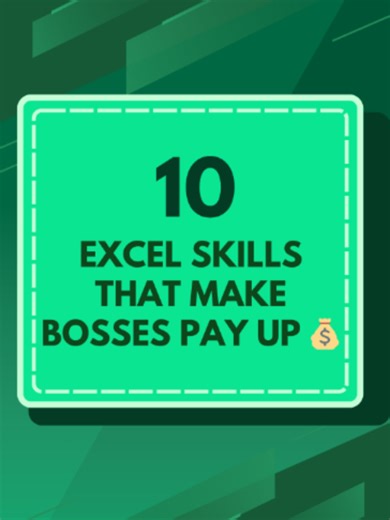 10 Excel skills that make bosses pay up 💰 Master these and your next paycheck will show it. DM me the word