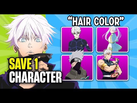 Save 1 ANIME CHARACTER for each HAIR COLOR | ANIME QUIZ