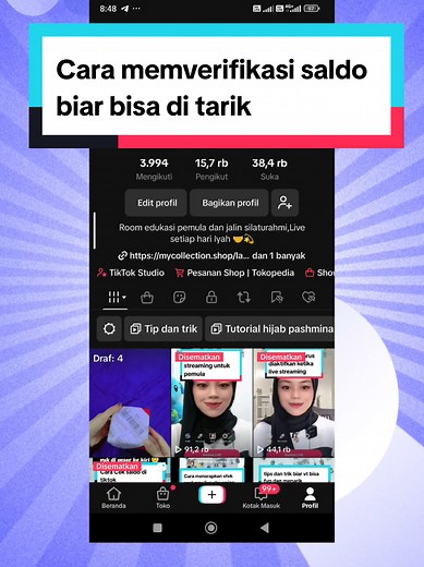 Cara memverifikasi saldo biar bisa di tarik (di cairkan) #tipsandtricks #saldotiktok #edukasitiktok #TikTokLIVE #tutorial #mbalala