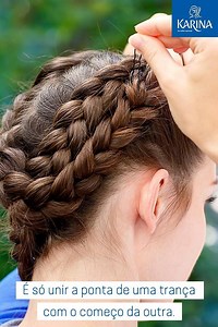 A trança estilo medieval é ótima para aliviar o calor dos cabelos longos em dias quentes! Para ter controle máximo dos seus fios, conte com o Hair Spray Karina Controle & Volume, com fixação extra forte que dura até 36 horas. | Karina