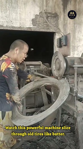 Incredible Tire Recycling Process! 🛠️ | Cutting Tires Like Paper ✂️#shorts #satisfying