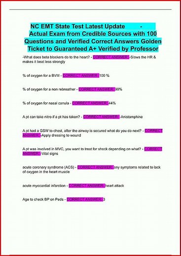 #learnexams Nc Emt State Test Latest Update Actual Exam From Credible So video