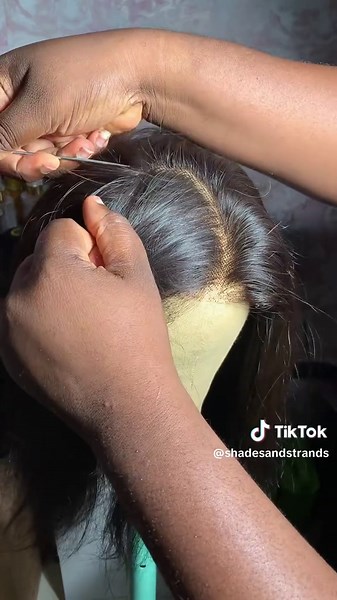 Creating a C-Part on a 5x5 Closure Wig Tutorial