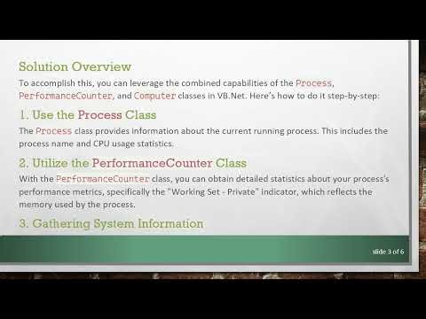 How to Get CPU Usage of Your VB.Net Program