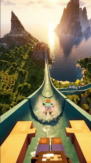 Ultra Realistic MINECRAFT Water Slide – You Won’t Believe This Graphics! 😱🌄🌊