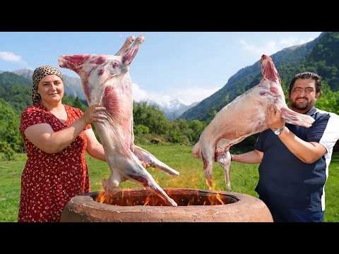 12 Hours in Mountains with Wilderness Cooking! Cooking Meat with the Most Famous Chef in Azerbaijan