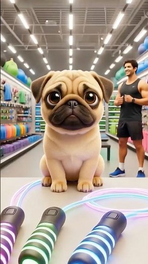 Your Baby Pug is a Professional Jump Rope Star! 🌈🐶 Going for the Championship!