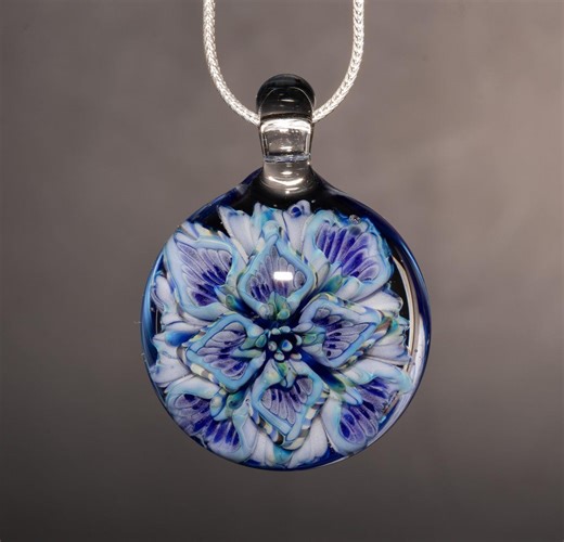 Lotus Flower Pendant | Chrysanthemum Glass Design | Handmade Jewelry | Nature Inspired - Etsy