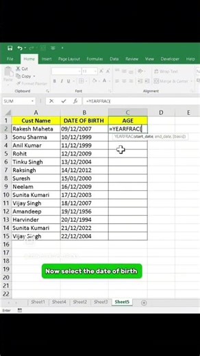 Age calculator #excel