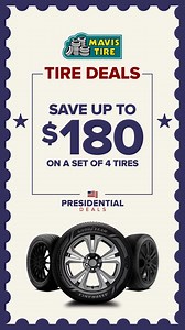 3.2K views | Talk about monumental savings you can depend on. Hurry in today and save up to $180 on a set of four tires and $20 on a car battery. | Mavis Discount Tire | Facebook