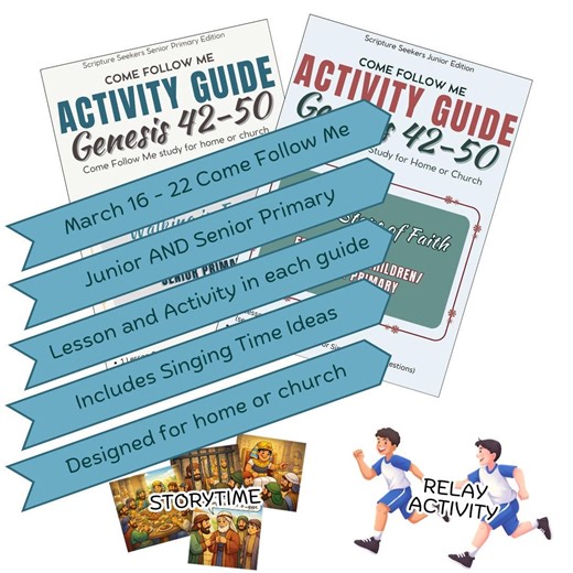 Come Follow Me Genesis 42-50 Activity & Lesson Guide (march 16 - 22)|primary - Etsy