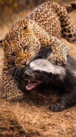 Leopard vs Honey Badger | Fearless Badger Fights Back! Wildlife Battle