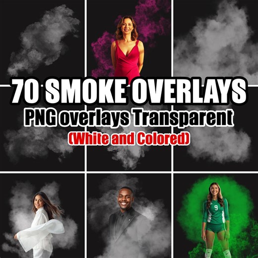 70 Smoke Overlays Bundle , High-res 300 DPI Transparent Pngs, Smoke Effect Colored and White Smokey Backgrounds for Photos, Photoshop, Canva - Etsy