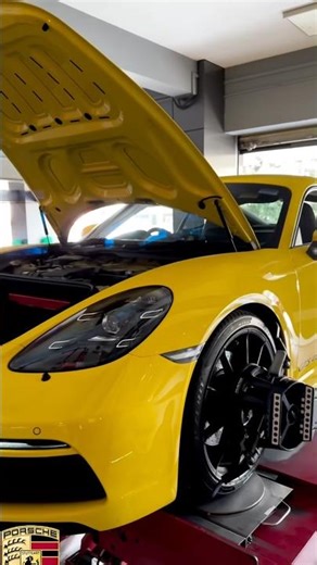 Porsche Cayman GTS•New Pirelli P-Zero N1 265/35/20 •Wheel Alignment & Balancing #porche #shorts #fyp