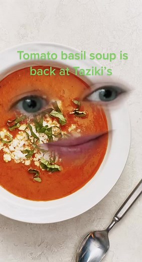 It’s soup season y’all! Tomato basil soup is back at Taziki’s!