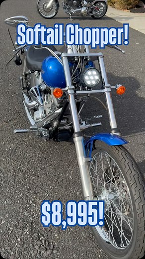 2007 Harley-Davidson Softail Standard FXST w/ Bolt On Chopper Front End Low Miles Many Extras! $8,995 96”/1584cc Twin-Cam Engine. 6-Speed Transmission. Pacific Blue Pearl Paint. Only 25,946 Miles. Clean Carfax! One owner! Extras Include: Vance & Hines Big radius Chrome Exhaust D&M Intake/Air Cleaner Solid 17” rear wheel w/ 200 tire Chrome Profiler tubeless 21” front spoke wheel Chrome 1.25” Slammer Handlebars w/ Internal Wiring Seeger Cycle Chopper Kit Lowered rear suspension HD Sundowner seat L