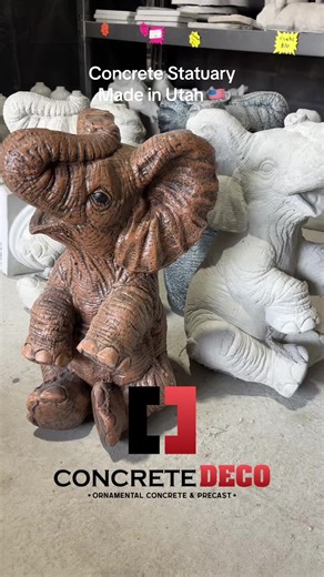 Home & Yard Concrete Decor Statuary made in Magna, Utah. These elephant statue is 22