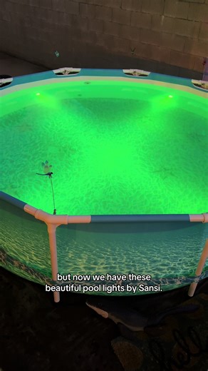Gorgeous and easy to use SANSI RGB Pool Lights with RF Remote & Timer – Waterproof, Battery Operated #pool #poolparty #abovegroundpool #poolaccessories #tiktokmademebuyit