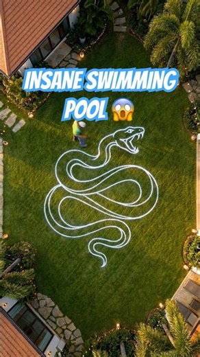 THIS POOL IS INSANE 😱 Snake shaped swimming pool #viralvideo #shorts #pool #satisfyingvideo #fyp