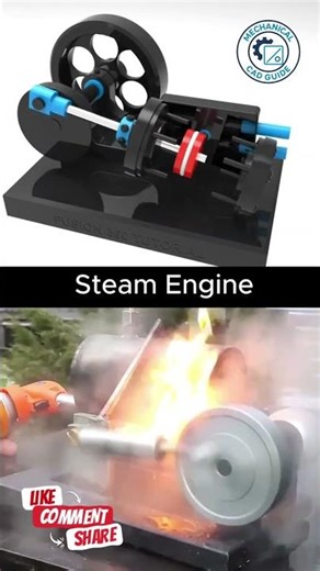Steam Engine #automobile #engineblock #engineering #mechanical #cncsoftware #mechanicaldesign #viral