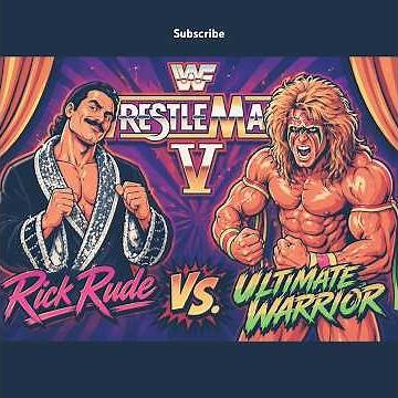 1989 WWE Wrestlemania V Rick Rude vs Ultimate Warrior #wwe #wrestlingbios #wrestlingwithwregret