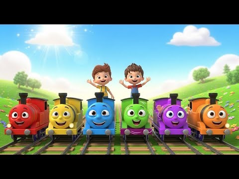 Six Little Toy Trains Click Clack Click | Train Song & Counting Rhyme
