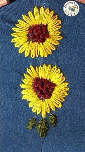 Hand Embroidery Sunflower Design | French Knot & Lazy Daisy Stitch Tutorial