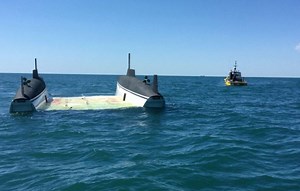 A catamaran that capsized six months ago was found off Cape Lookout